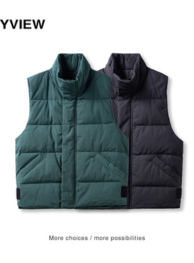 秋季新款立领羽绒马甲男士短款无袖羽绒服马甲青年潮牌百搭街头风