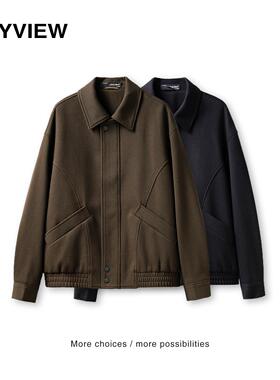 专柜同款ANYVIEW男士夹克衫斜纹肌理感抗皱上衣男士宽松小外套潮