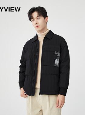 专柜同款秋冬羽绒服男士翻领短款