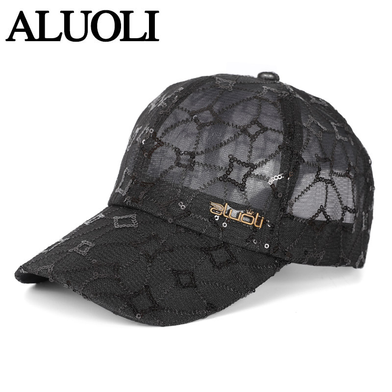 帽子夏款女防晒遮阳帽蕾丝棒球帽潮鸭舌帽洋气显脸小夏季透气网帽