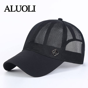 帽子男款中年透气网眼棒球帽大头围防晒鸭舌帽夏季薄款速干太阳帽