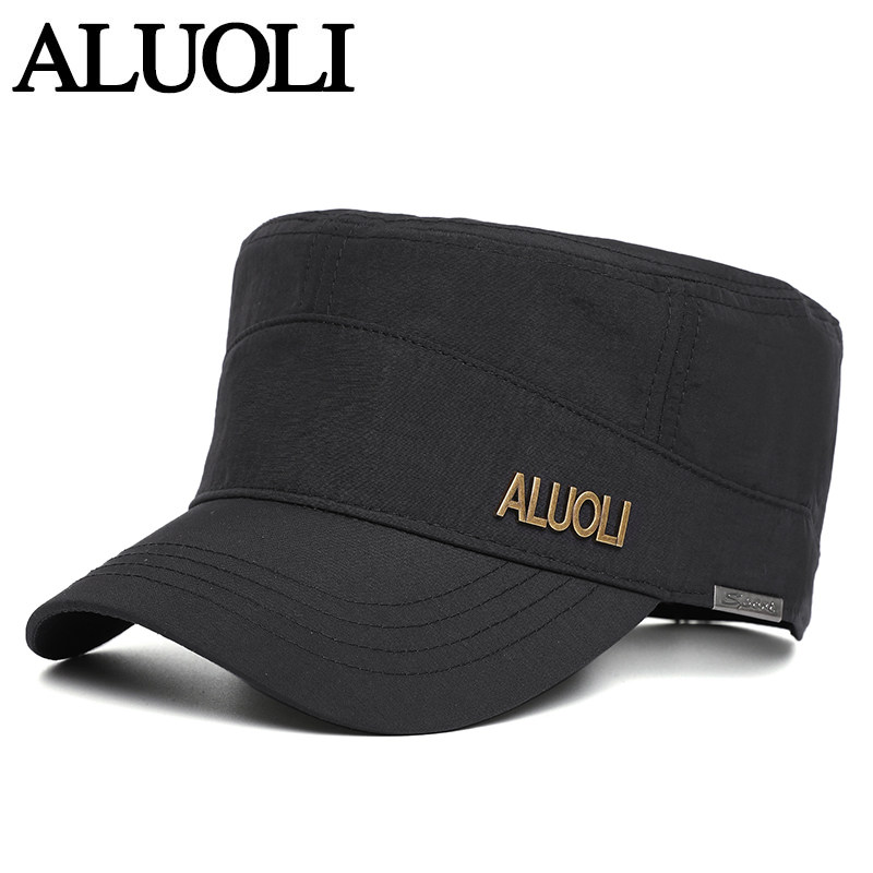 男士高端大头围平顶帽男款夏季速干帽子鸭舌帽夏天户外休闲防晒帽