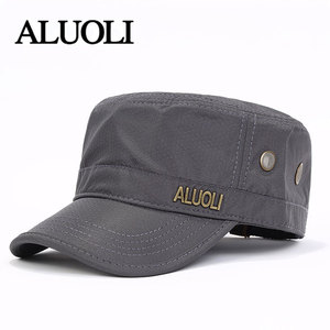 中老年帽子男速干平顶帽中老年春秋鸭舌帽夏季户外休闲防晒遮阳帽