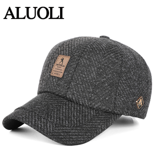 中老年帽子男款爸爸秋冬季老人帽加绒保暖鸭舌帽户外防寒护耳棉帽