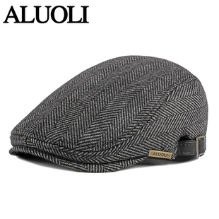 冬季帽子男士保暖老年人贝雷帽加绒加厚老头防寒鸭舌帽复古前进帽