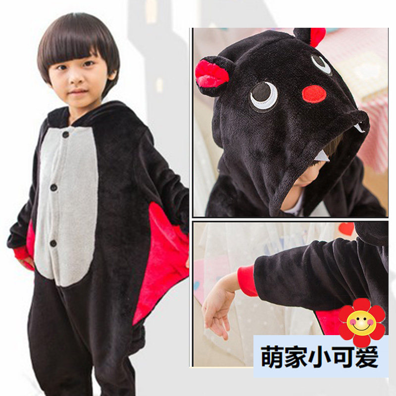 儿童卡通睡衣动物蝙蝠男女孩幼儿家居服连体衣