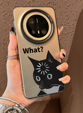 what黑猫适用华为mate80手机壳pura70promax新款nova15pro+小猫60男生50e保护套p40搞怪30彩银14/13/12/11/10