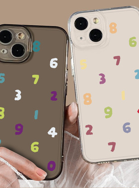 sousou手机壳适用苹果17promax小米14/13数字iphone12/16/11华为pura70/80透明mate60荣耀15OPPO红米vivox200