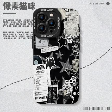 像素风猫咪适用小米17Promax手机壳note14pro+/13红米k90k80k70至尊k60k50k40标15签turbo4/civi5/12s/11t套