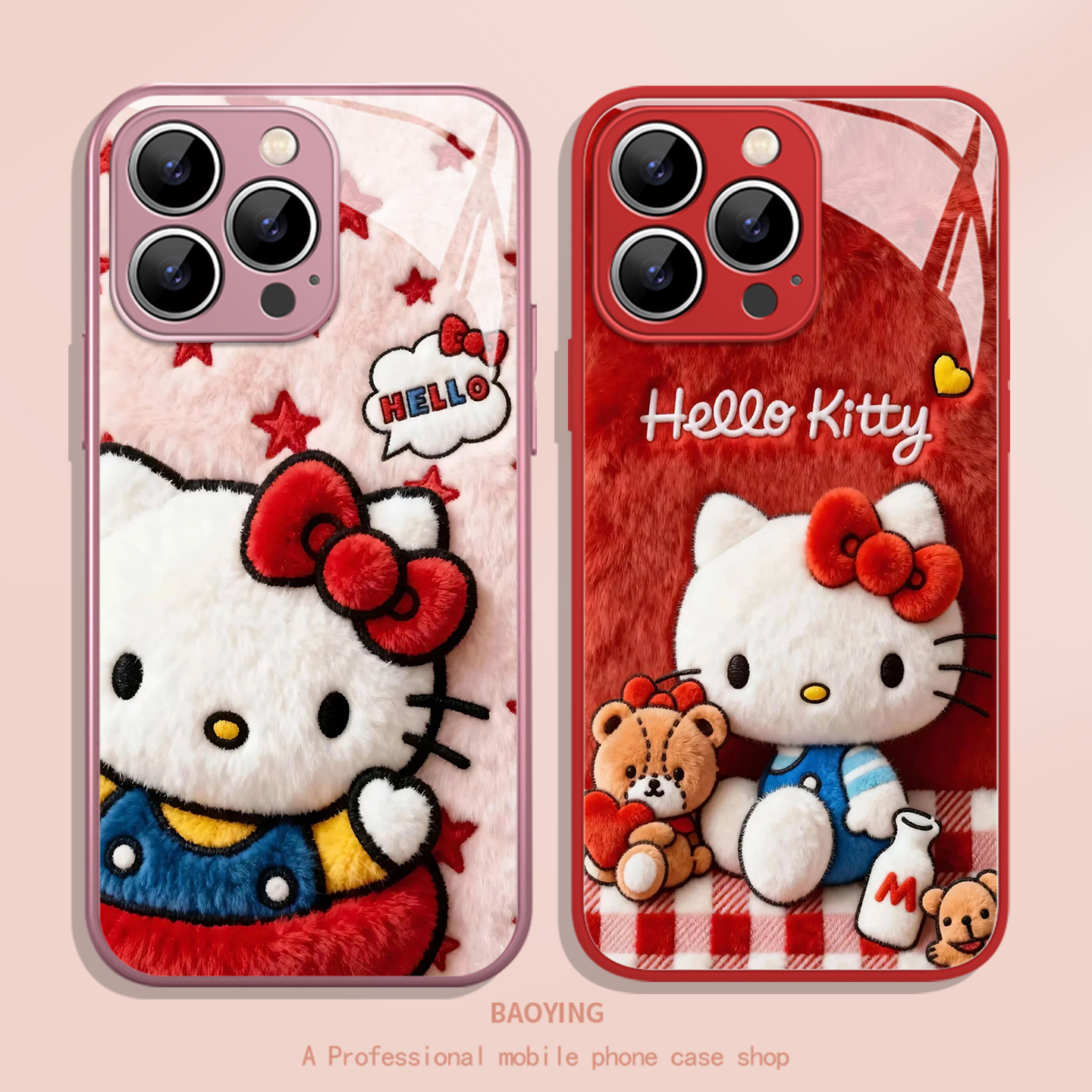 毛绒冬天kt猫适用苹果手机壳