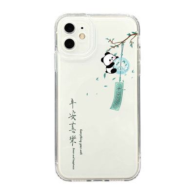 苹果透明透黑情侣手机壳