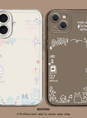 猫咪相框适用iphone17promax手机壳15/ip14苹果13可16air放12mini照片x小卡xr可爱xs透明女8p拍立得11保护套7