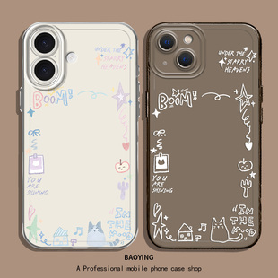 猫咪相框适用iphone17promax手机壳15 ip14苹果13可16air放12mini照片x小卡xr可爱xs透明女8p拍立得11保护套7