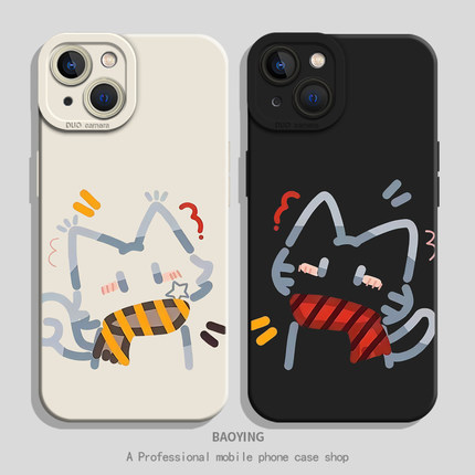 围巾猫咪适用小米17Promax手机壳note15情侣14高级13ultra一对12套11新年10红米k90k80至尊版k70k60/turbo5/4