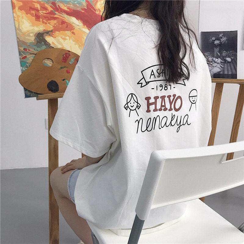 美式潮牌vintage短袖t恤女宽松ins学生原宿风chic港味半袖上衣服