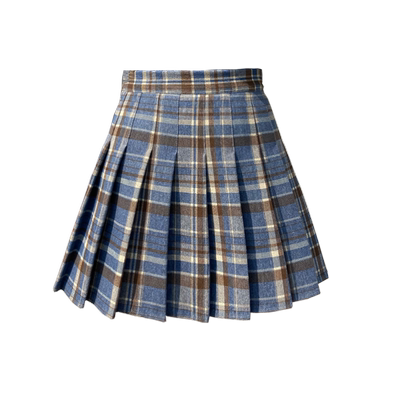 毛呢格子高腰韩版学生a字半身裙