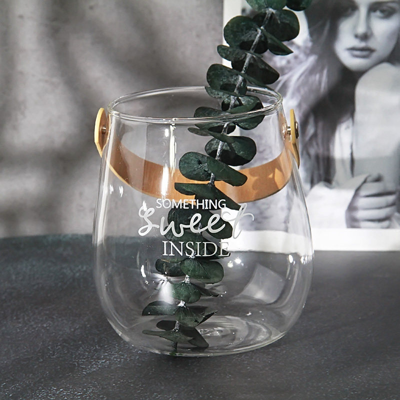 手提皮革杯无火香薰玻璃杯玻璃花瓶干花工艺创意家居DIY玻璃空杯,家居饰品,香薰DIY材料/工具,淘宝优惠券,粉丝福利购,淘宝优惠卷