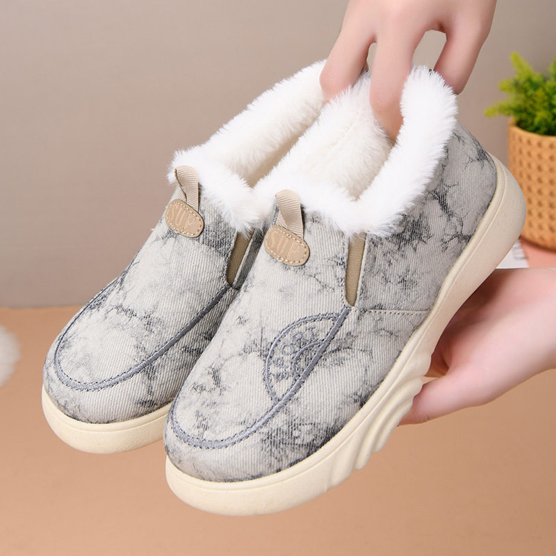 棉鞋女冬季新款加绒耐磨豆豆鞋保暖休闲工作鞋外穿妈妈棉靴,女鞋,棉鞋,淘宝优惠券,粉丝福利购,淘宝优惠卷