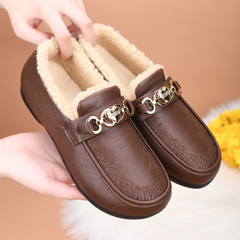 老北京棉鞋女冬外穿2025新款加绒加厚乐福鞋时尚保暖豆豆鞋,女鞋,棉鞋,淘宝优惠券,粉丝福利购,淘宝优惠卷