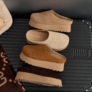 外穿厚底复古row风博肯拖鞋 面包鞋 新款 女2024秋季 柔软半拖鞋