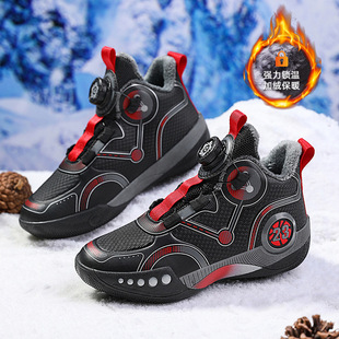 秋冬新男女儿童加绒加厚篮球鞋初中生实战训练鞋中大童旋转扣童鞋