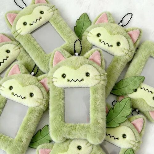 原创洛克王国喵喵属性可爱毛绒卡套收纳包校园卡