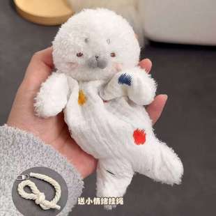 新款 创意吊绳豆袋海豹毛绒玩具安抚减压公仔治愈捏乐安抚玩偶成品