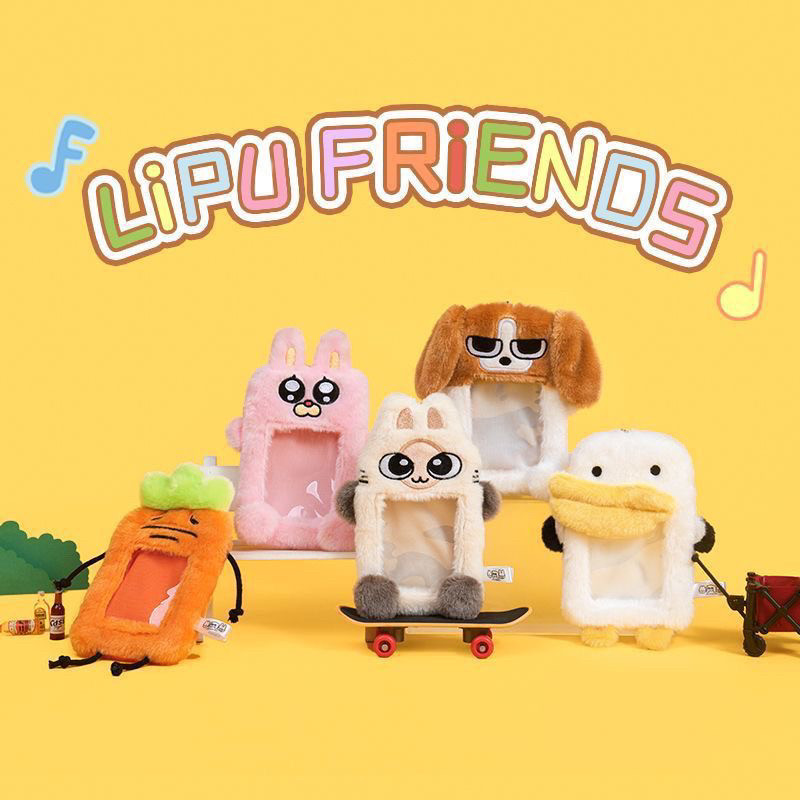 毛绒卡套可爱搞怪卡通学生卡工牌门禁装饰明星小卡保护套