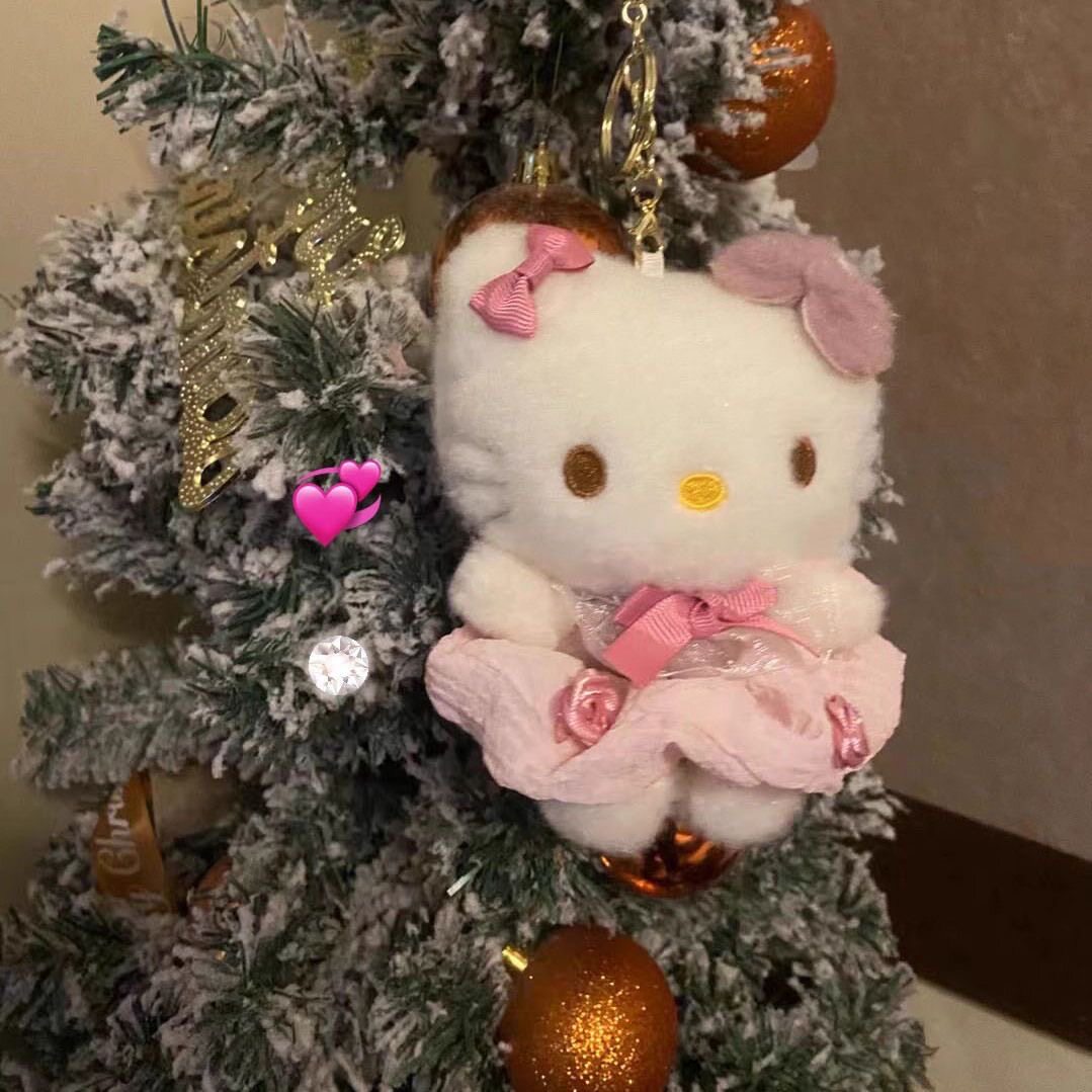 可爱少女心Kitty毛绒汽车钥匙扣包包装饰卡通挂件公仔挂饰玩偶