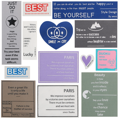 自粘字母印花布贴羽绒服大号贴标