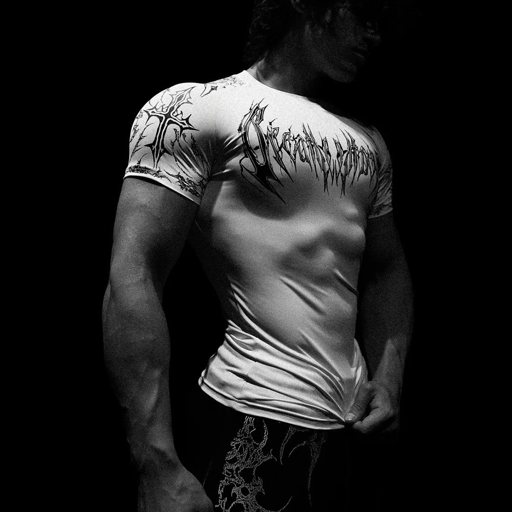 Breathedivinity速干高弹紧身男t恤潮流印花肌肉训练短袖撸铁上衣,运动服/休闲服装,运动T恤,淘宝优惠券,粉丝福利购,淘宝优惠卷