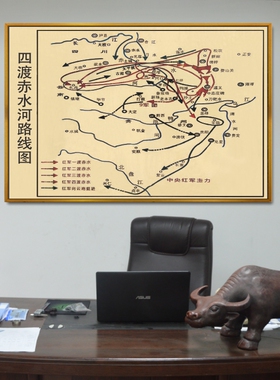 红军渡赤水革命战争油画客厅