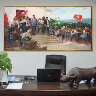 秋收起义红军长征革命抗日战争油画办公室装饰画展厅会议室壁画