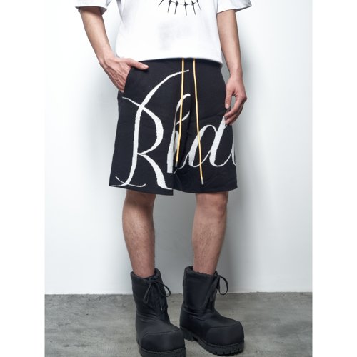 RHUDE潮牌宽松印花五分短裤男
