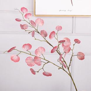 饰墙庆真配草婚庆仿花装 手感双面金钱叶尤加利仿叶真装 饰配婚件
