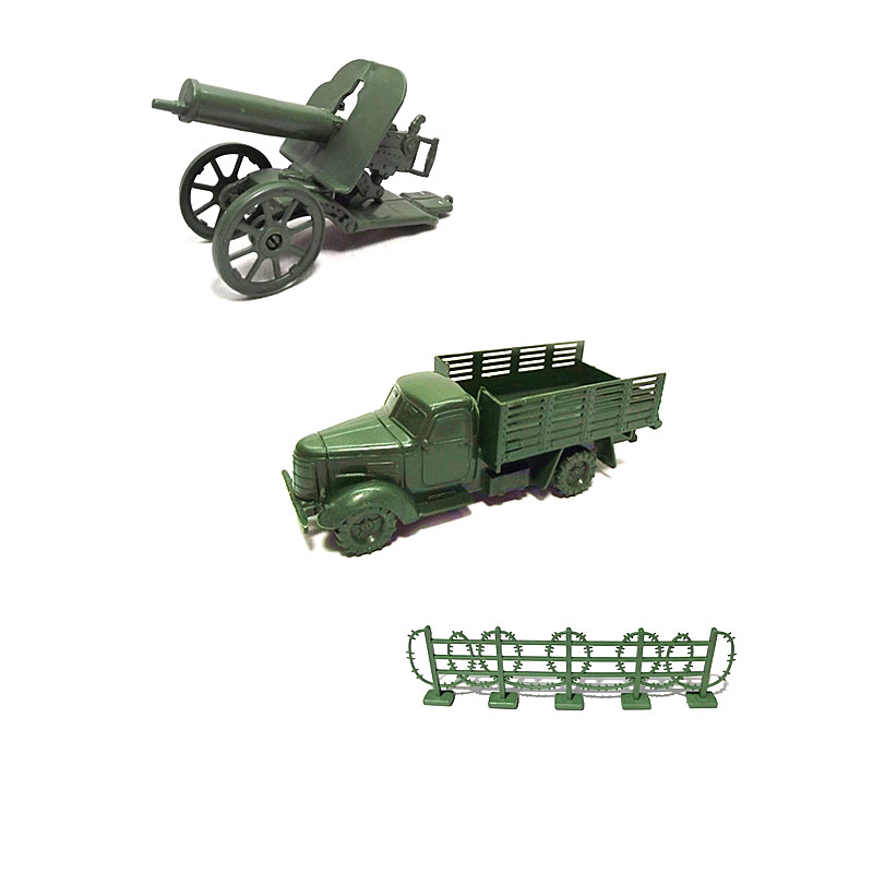 战凯塑料/金属飞机坦克卡车重机舰船兵人碉堡房子战术沙盘地物模型