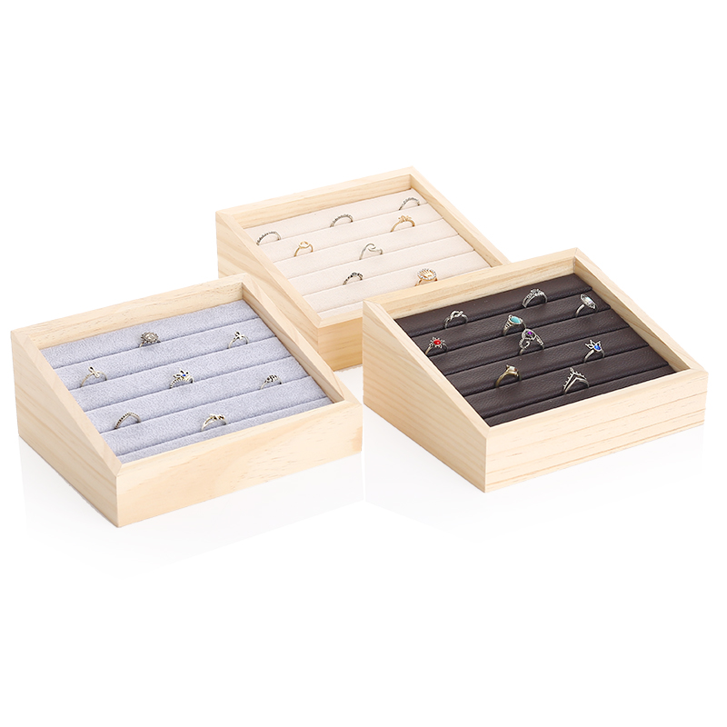 实木耳环托盘家用戒指陈列首饰架