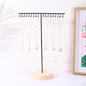 简约铁艺项链展示架家用首饰收纳架挂吊坠架子桌面摆摊饰品展示架