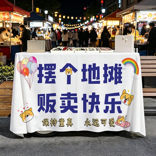 夜市摆摊桌布集市摊位展示布地摊布置背景布网红摆摊专用挂布桌布