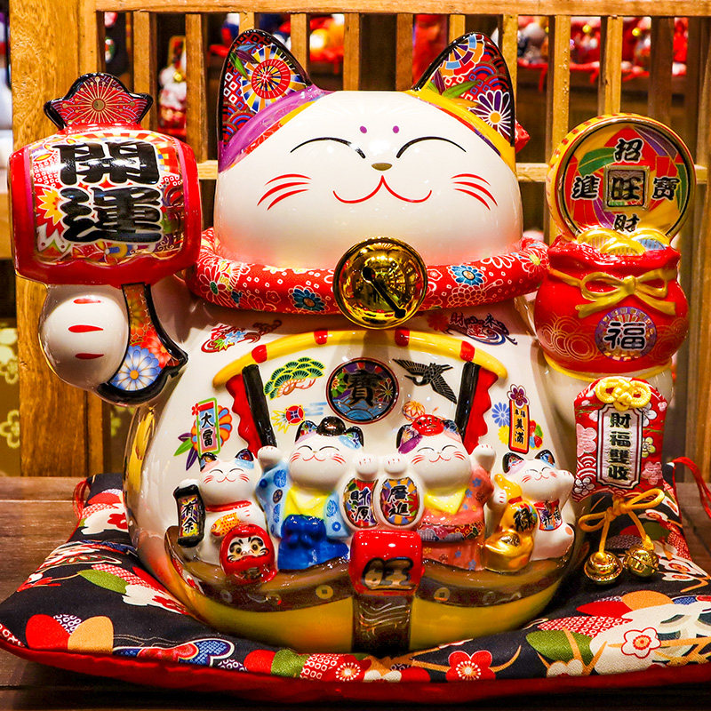 特大号招财猫店铺开业礼品家居客厅玄关摆件乔迁礼物发财猫存钱罐
