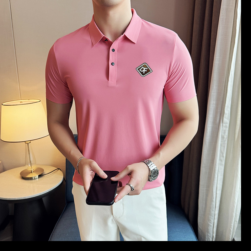 夏季男士PLO衫冰丝无痕刺绣高弹力上衣男短袖2202-P58,男装Polo衫,星座1606
