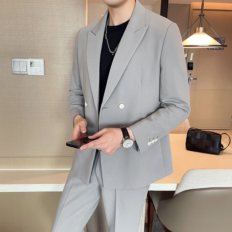 宽松休闲垂感男士西服两件套1606- 1604- P205图片