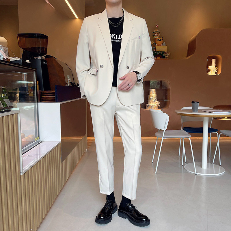 宽松休闲垂感男士西服两件套1606-1602-P205，男装西服套装，星座1606