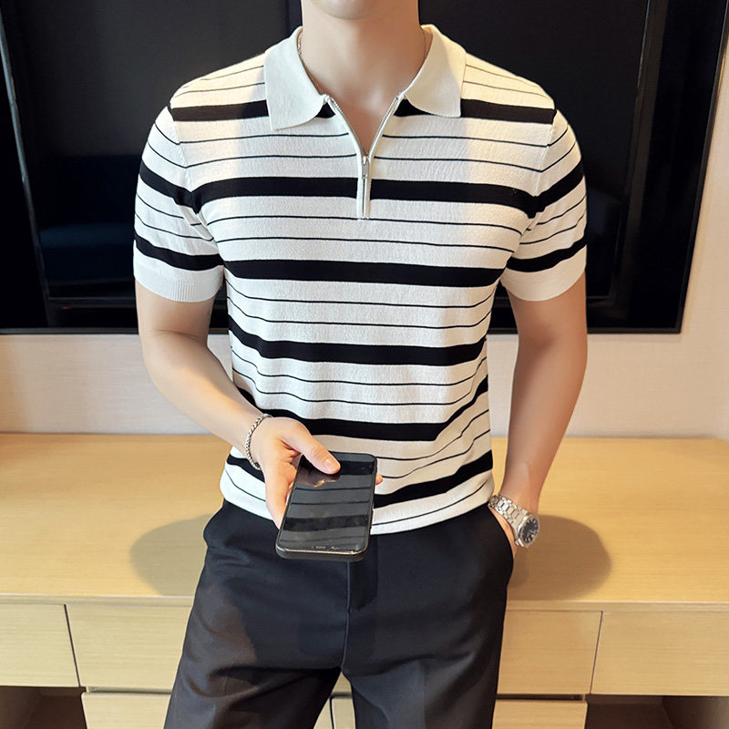 夏季男士PLO衫针织衫拉链上衣1232-P58,男装Polo衫,星座1606