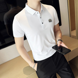 夏季男士PLO衫冰丝无痕刺绣高弹力上衣男短袖2203-P58，男装Polo衫，星座1606