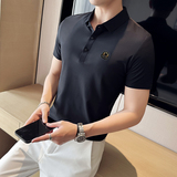 夏季男士PLO衫冰丝无痕刺绣高弹力上衣男短袖2203-P58，男装Polo衫，星座1606