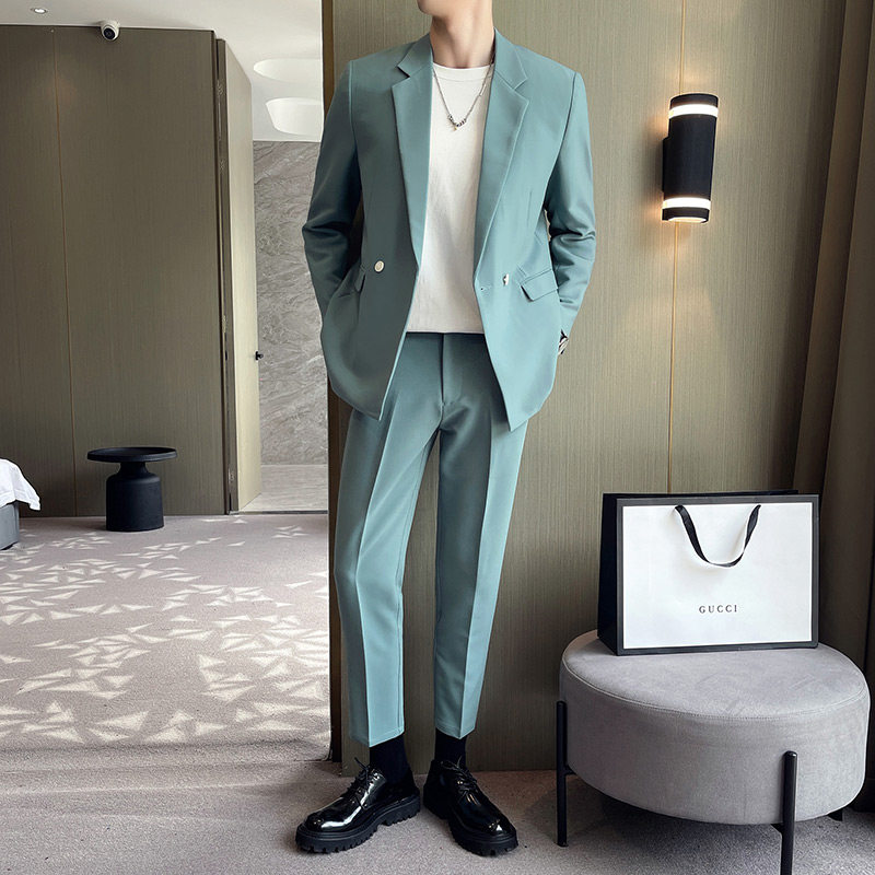宽松休闲垂感男士西服两件套1606-1601-P205图片