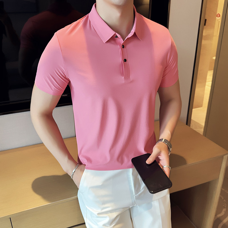 夏季男士PLO衫冰丝无痕高弹上衣男短袖1199-P45,男装Polo衫,星座1606