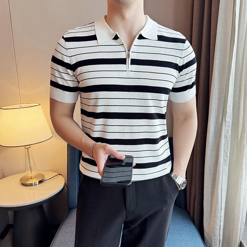 夏季男士PLO衫针织衫拉链上衣1232-P58图片