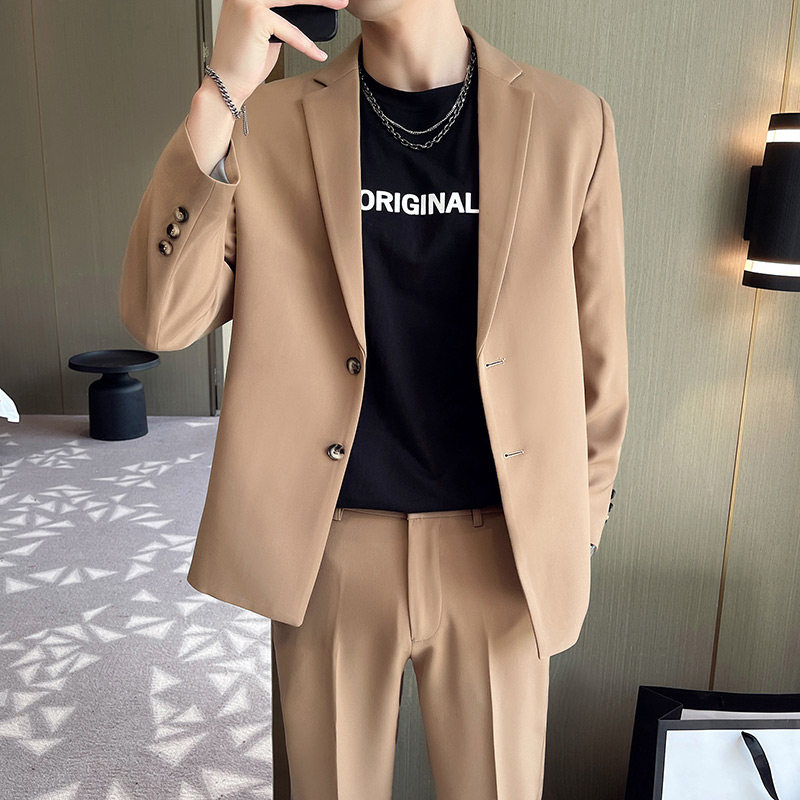 宽松休闲垂感男士西服两件套1606- 1605- P205图片